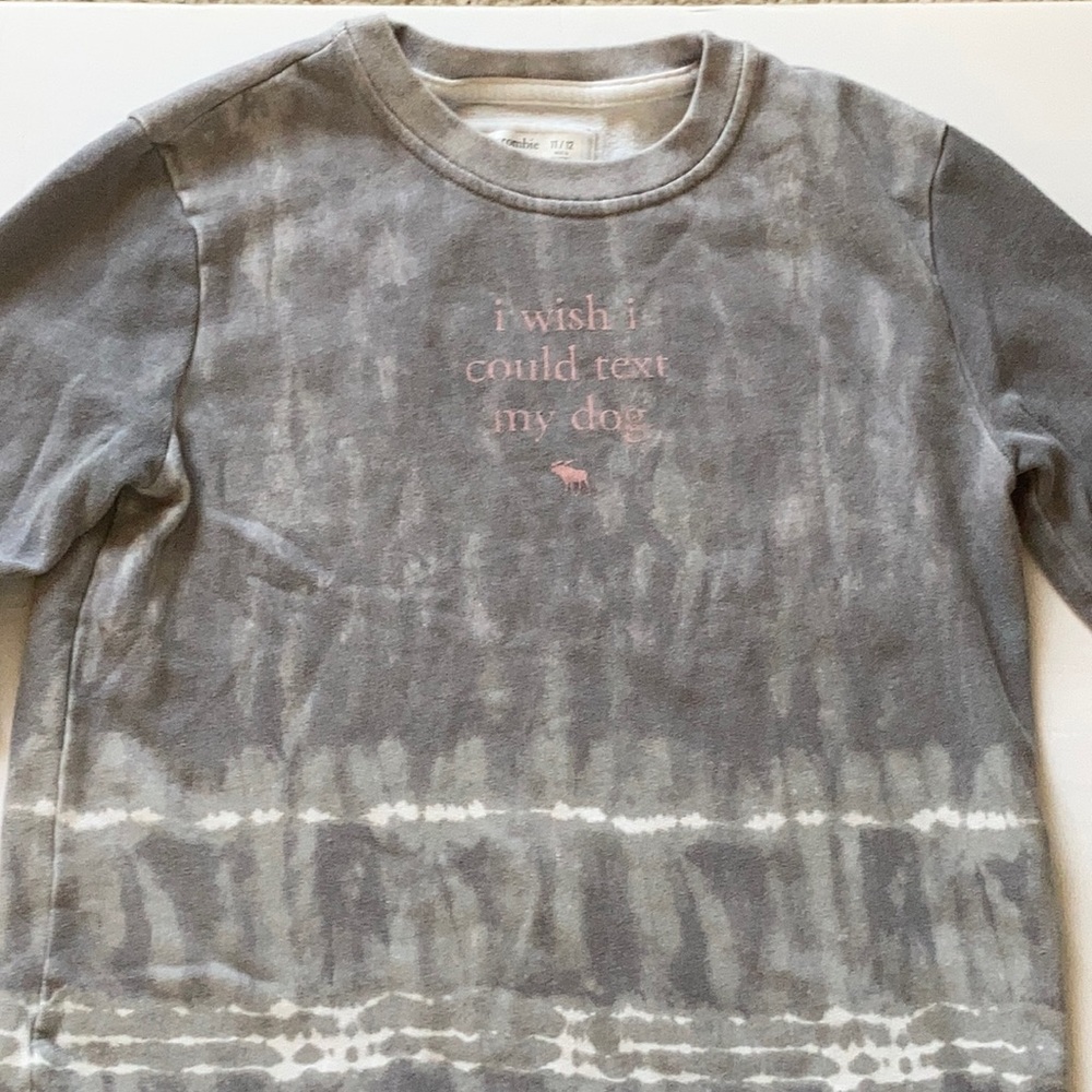 I wish I could text my dog | grey sweatshirt | 11-12